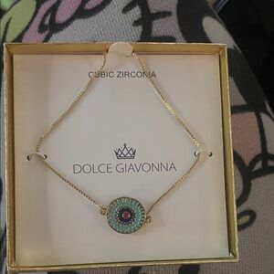 Gold and Blue Eye Necklace